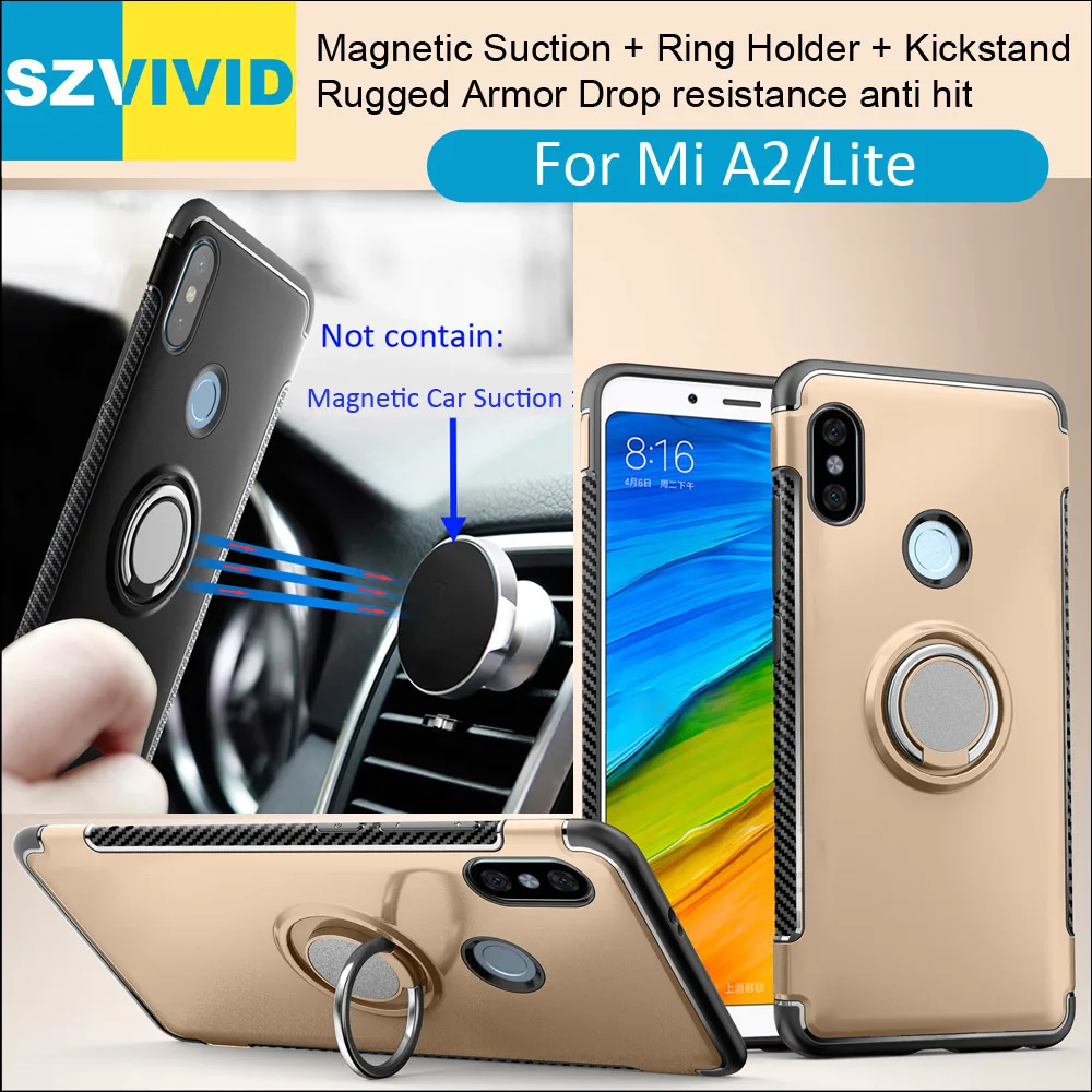 Автомобильный Магнитный чехол для Xiaomi Mi A2 Lite Max 3 держатель кольцо на палец мягкий