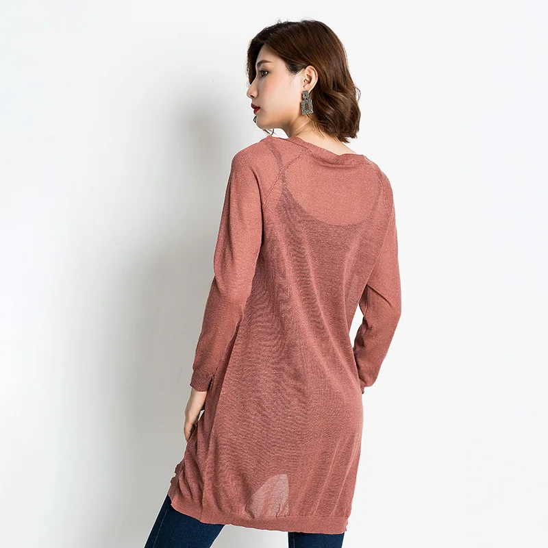 Thin knit cardigan sweater female 2018 New spring women jacket in the long section of a hollow loose shawl summer MX013 |