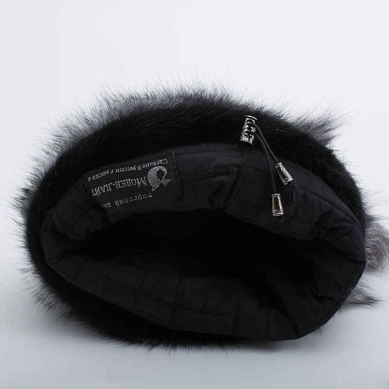 

2020 new winter female mink entire Phi Phi grass JKP Baotou cap European and American fashion thick silver fox fur hat DXJ17-30