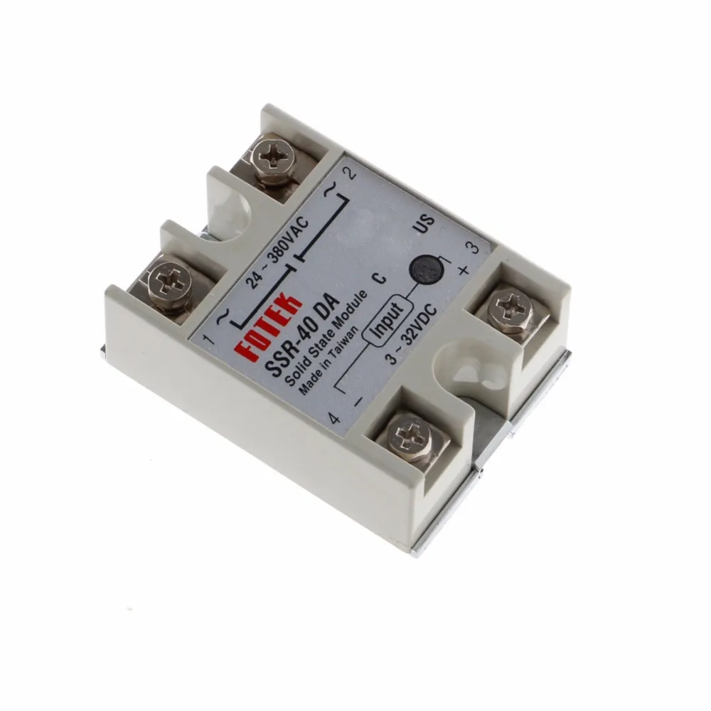 24V-380V 40A 250V SSR-40 DA твердотельные реле Модуль 3-32 В постоянного тока в переменный ток
