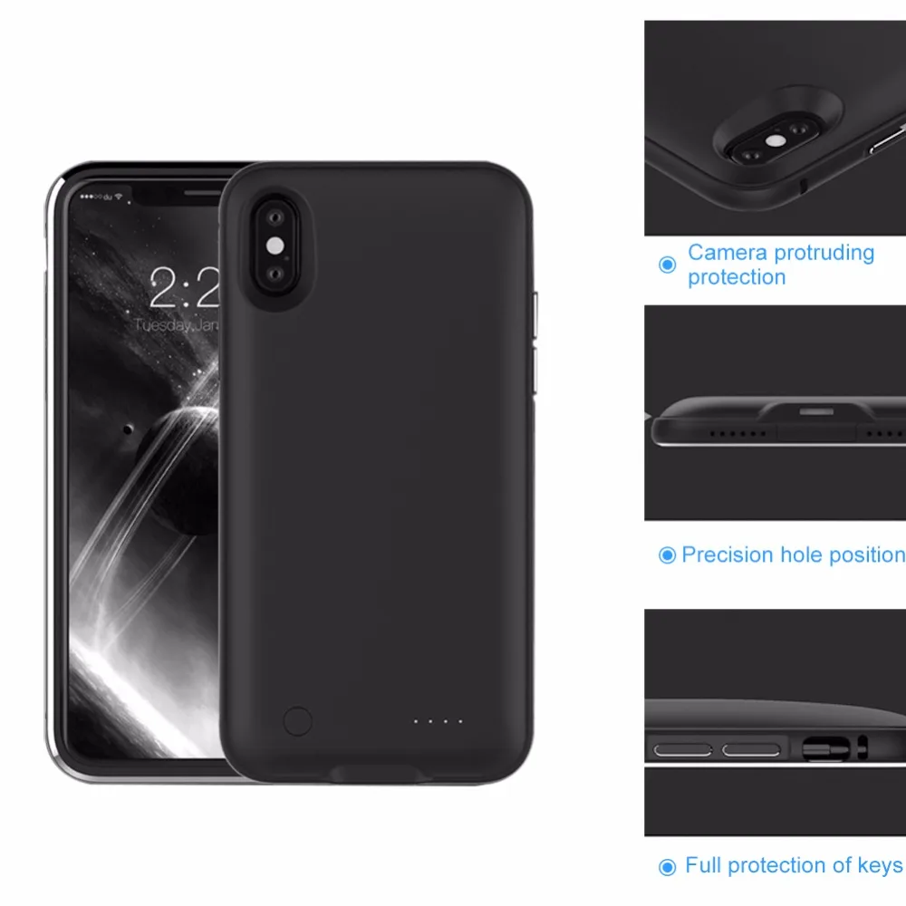 5000 мАч батарея зарядное устройство чехол для iPhone X резервная копия зарядного банка Внешняя батарея зарядное устройство Портативный повербанк телефон крышка для iPhone 10
