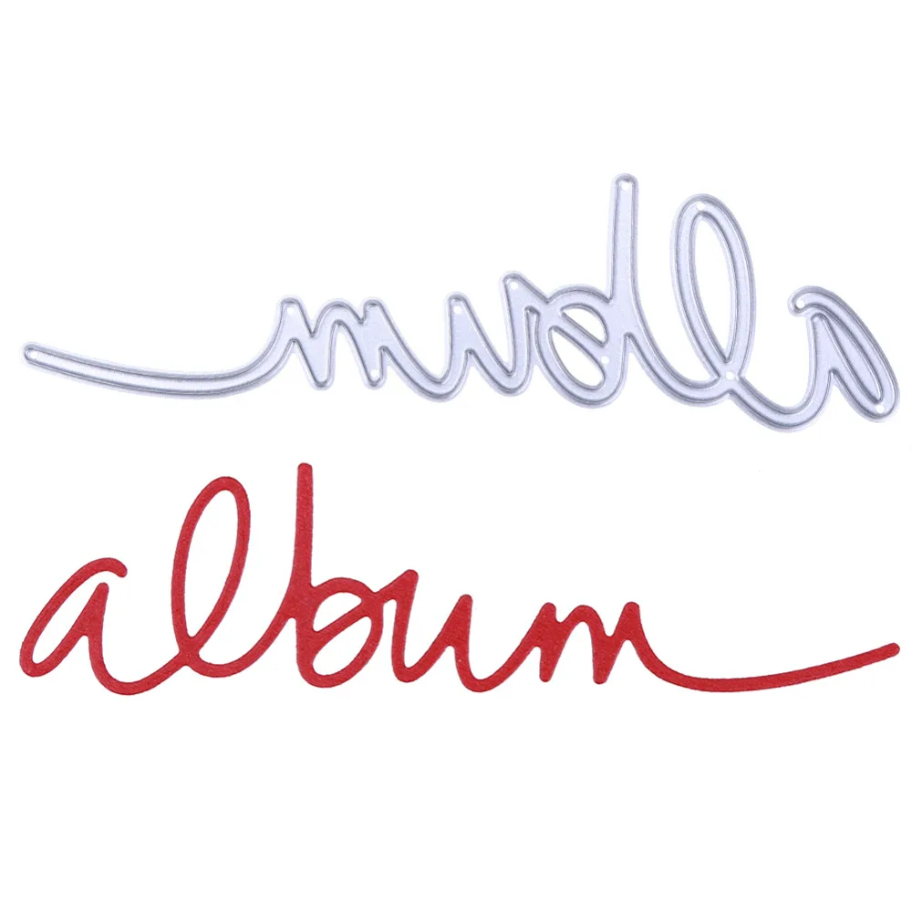 

Words Album Metal Cutting Dies Stencils For DIY Scrapbooking Embossing Photo Album Paper Cards Decorative Crafts Die Cuts