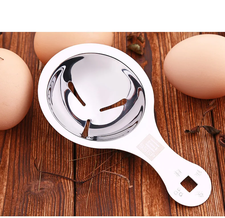 1 шт. Нержавеющая сталь Яйцо инструмент разделитель ложка яичный желток Белый