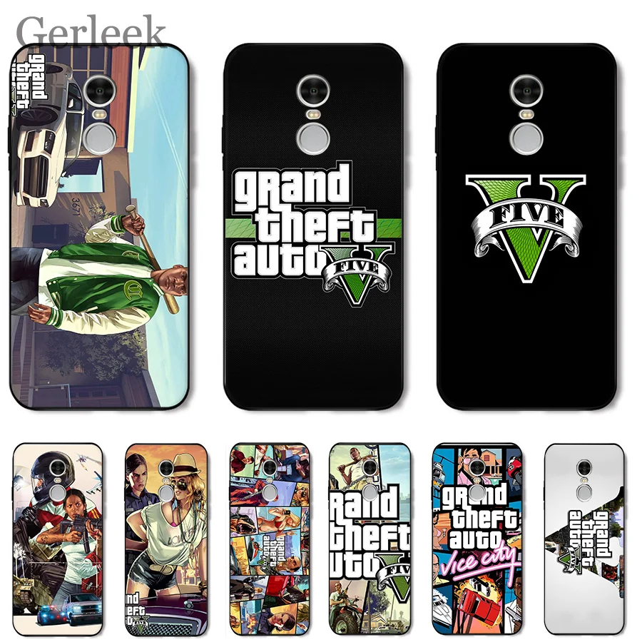 Мобильный телефон Rockstar Gta 5 Grand Theft чехол для Xiaomi Redmi Note 4 4A 4X 5A 6 7 GO S2 6A Pro Plus