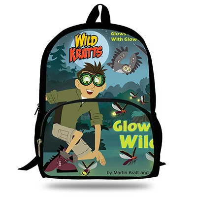 D8214 Лидер продаж Wild Kratts популярные милые 16 дюймов ранцы аниме 3D принт Рюкзаки Мультфильм дорожная сумка для обувь девочек и мальчико - Цвет: D8214