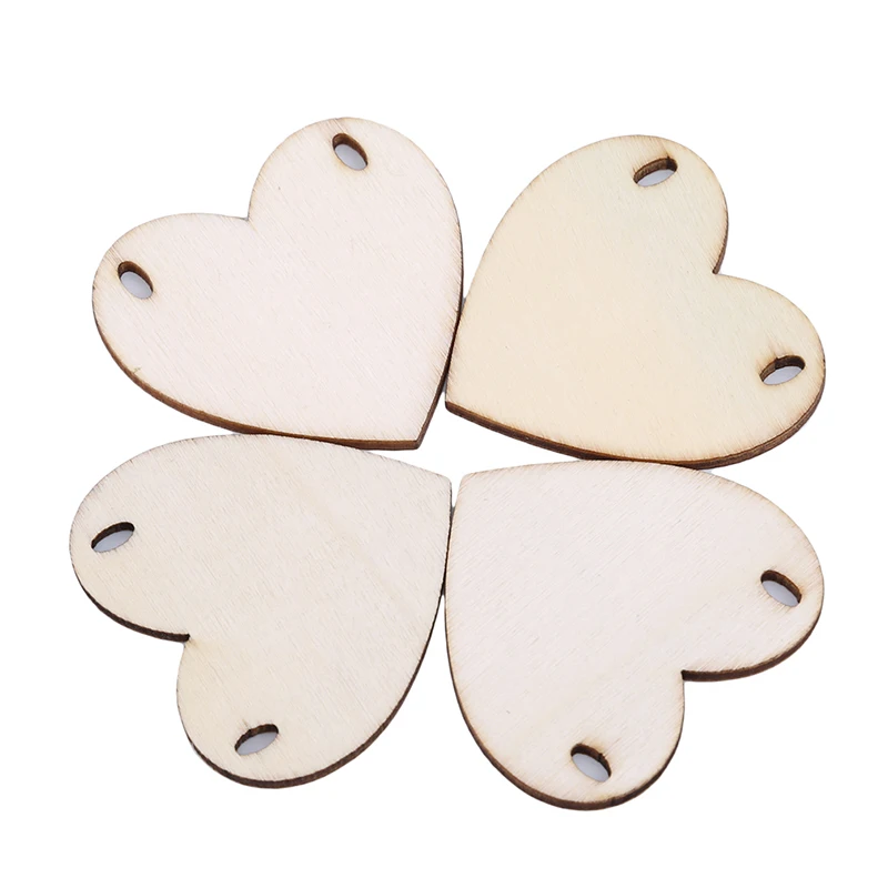 Love heart-shaped solid wooden label practical double hole can worn rope pendant pull flag banner Christmas small gift | Дом и сад
