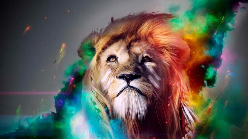 

HD Printed Modern Wall Decor Colorful Abstract Art Lion Wallpaper Animal Oil Painting Picture On Canvas Home Decorate