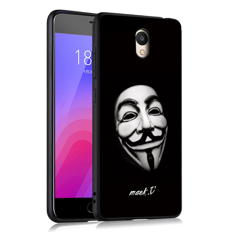 GodGift для meizu m6/mini чехол черный силиконовый мультяшный m6s новая волна TPU m 6