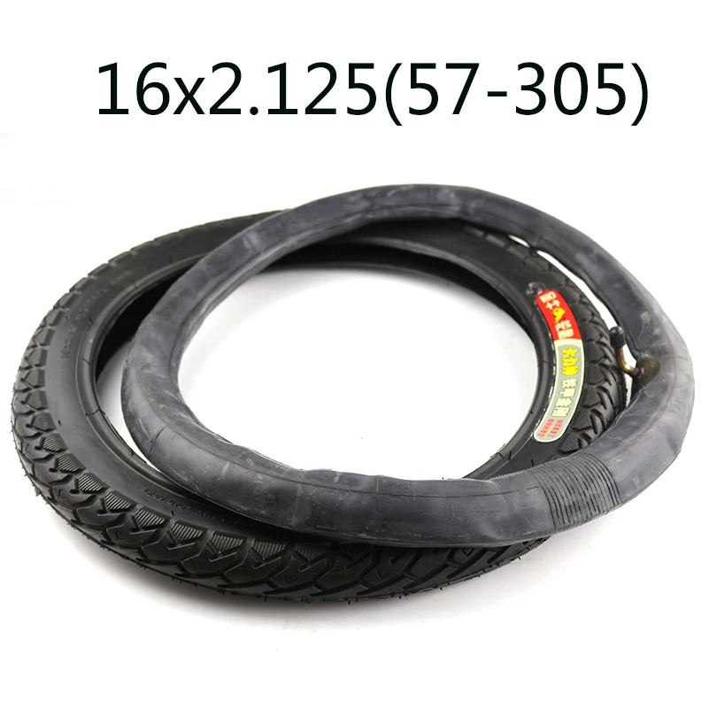 Good Quality Electric Bicycle Tires 16x2.125 Inch Electric Bicycle Tire Bike Tyre Inner Tube Size 16*2.125 with A Bent Angle
