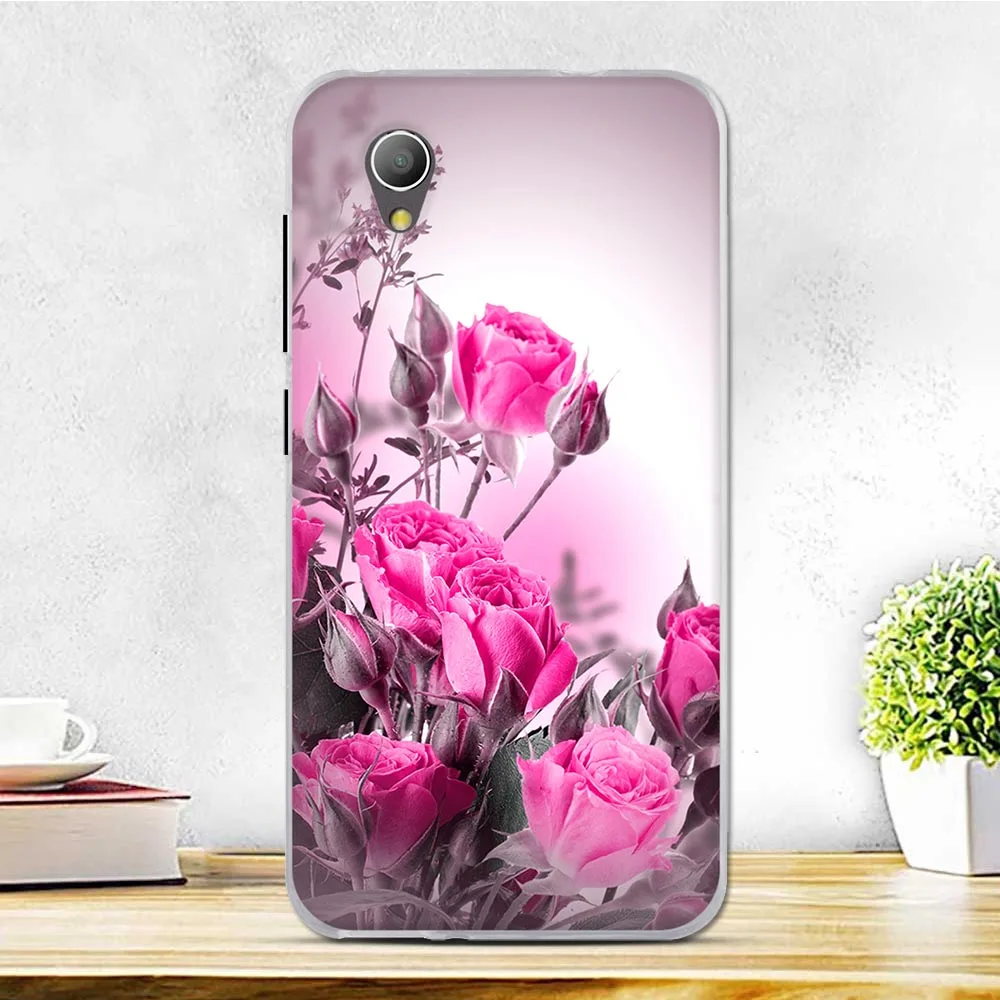 Чехол для Alcatel 3L 5034D мягкий силиконовый тонкий чехол из ТПУ с цветочным рисунком