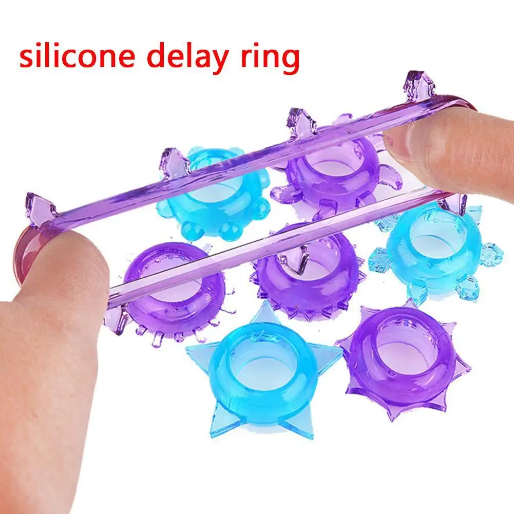 3 шт. Мужской силиконовый кристаллический замок тонкое кольцо с задержкой