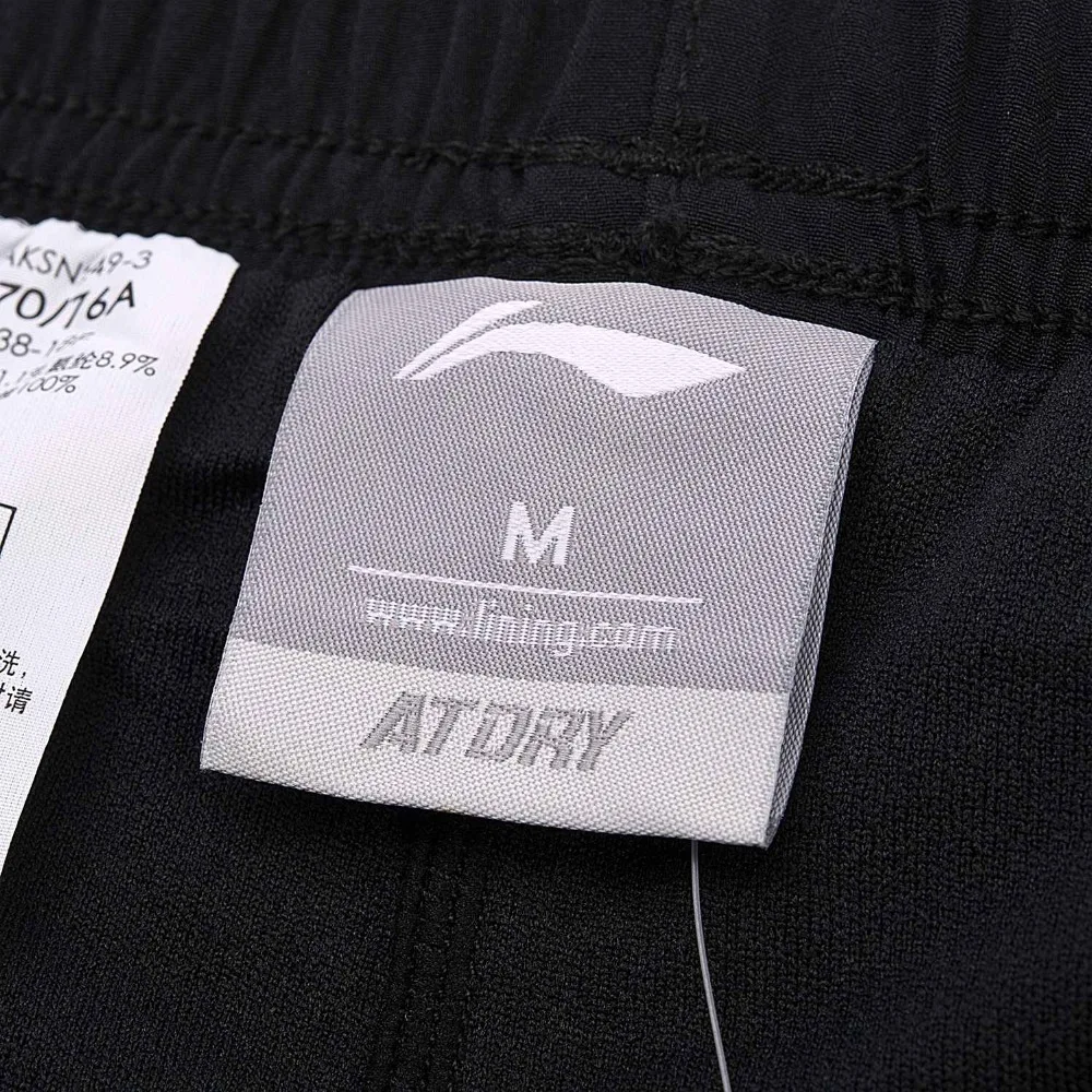 Li Ning мужские шорты для бега на сухой дышащей обычной посадки 91.1% полиэстер 8.9%