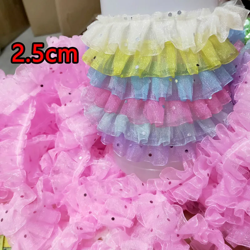 2019 кружево с блестками Dot Тюль гипюр кружевная ткань плиссированная отделка