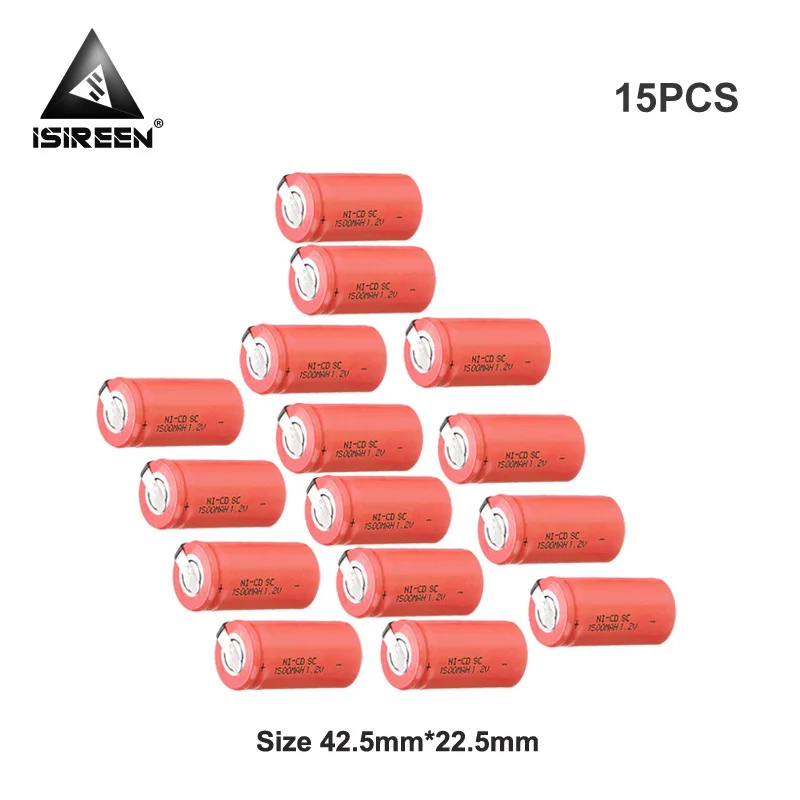 SC 1,2 V 1500mAh аккумуляторные батареи Ni-CD DIY Электроинструмент аккумуляторные батареи Subc Ni аккумулятор CD электрические игрушки фонарик - Цвет: 15PCS