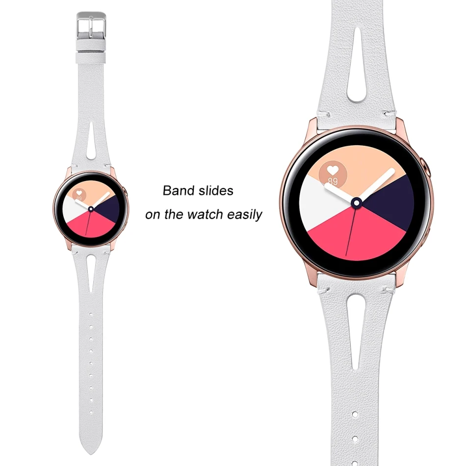 20 мм ремешок из натуральной кожи для Samsung Galaxy Watch Active Band 42 Sport S2 Quick Release кожаный