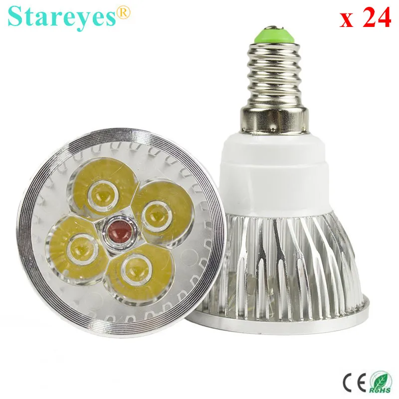 Free shipping 24 pcs Dimmable 4W 3W E14 MR16 GU10 E27 B22 GU5.3 High Power LED Spotlight Downlight lamp droplight bulb Light