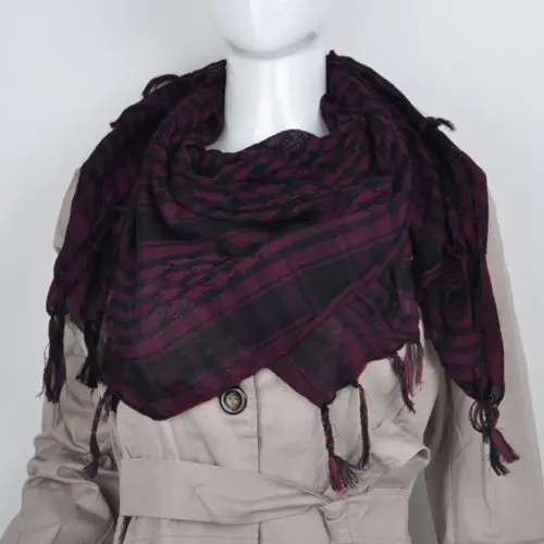 Модный женский арабский шемаг Keffiyeh палестинский шарф шаль кафия Горячая 13 цветов - Цвет: black purple