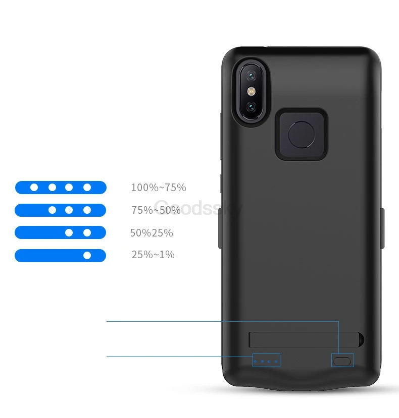 6800 мАч Внешний Аккумулятор Чехол для Xiaomi 6X внешний аккумулятор запасное зарядное