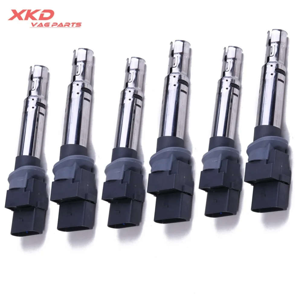 6 шт. катушка зажигания свечи для V-W Eos Golf R32 Touare-g Phaeton T5 A3 TT 3 2 022 905 715 B | Автомобили и