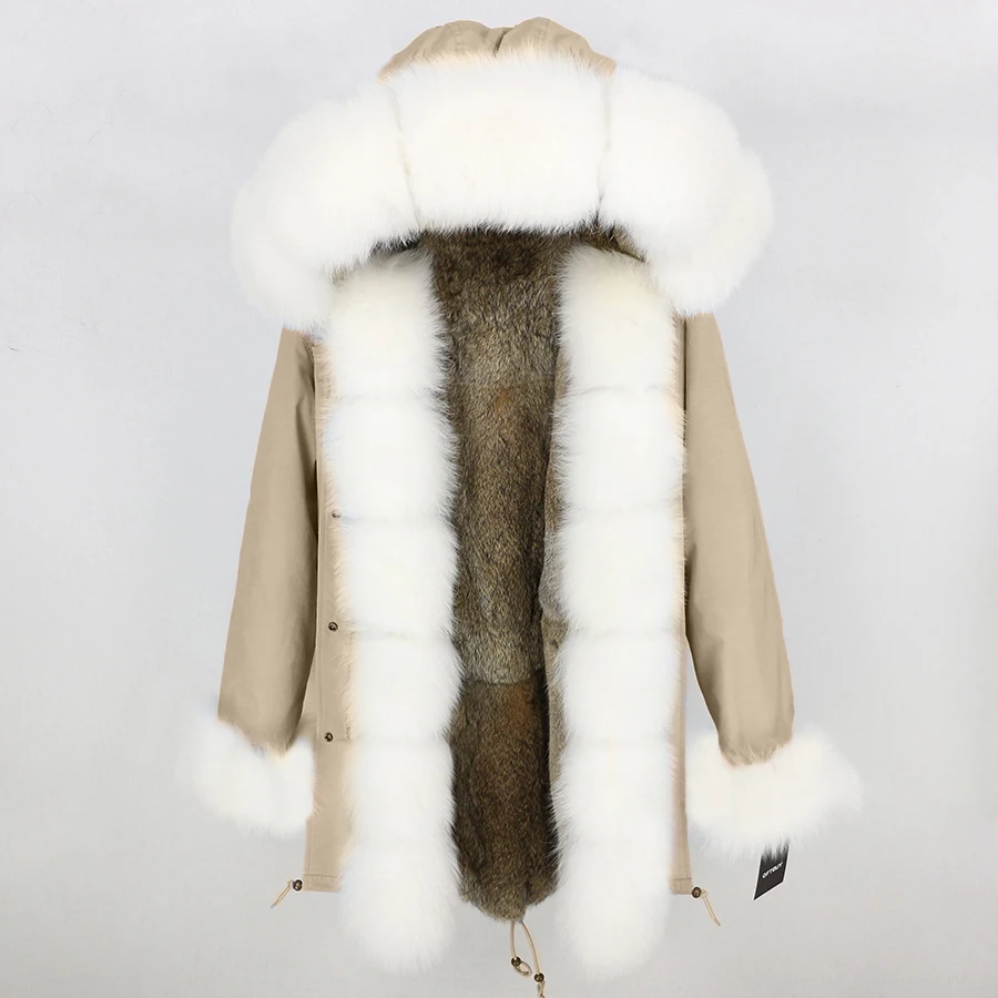 22 OFTBUY, зимняя женская куртка, длинная парка, Воротник из натурального Лисьего меха, капюшон, подкладка из натурального кроличьего меха, Толстая теплая парка, уличная Роскошная - Цвет: 22