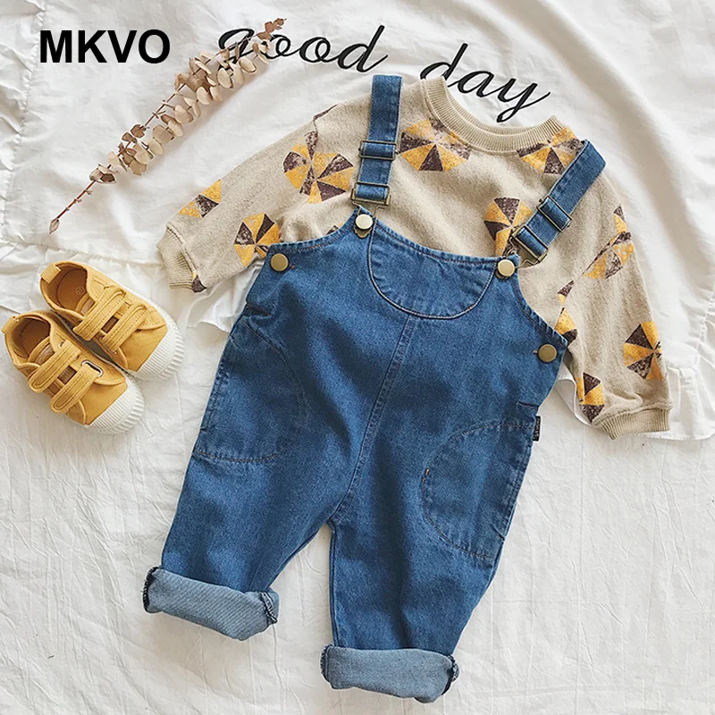 Весенне-Осенняя детская одежда в Корейском стиле Модный комбинезон для