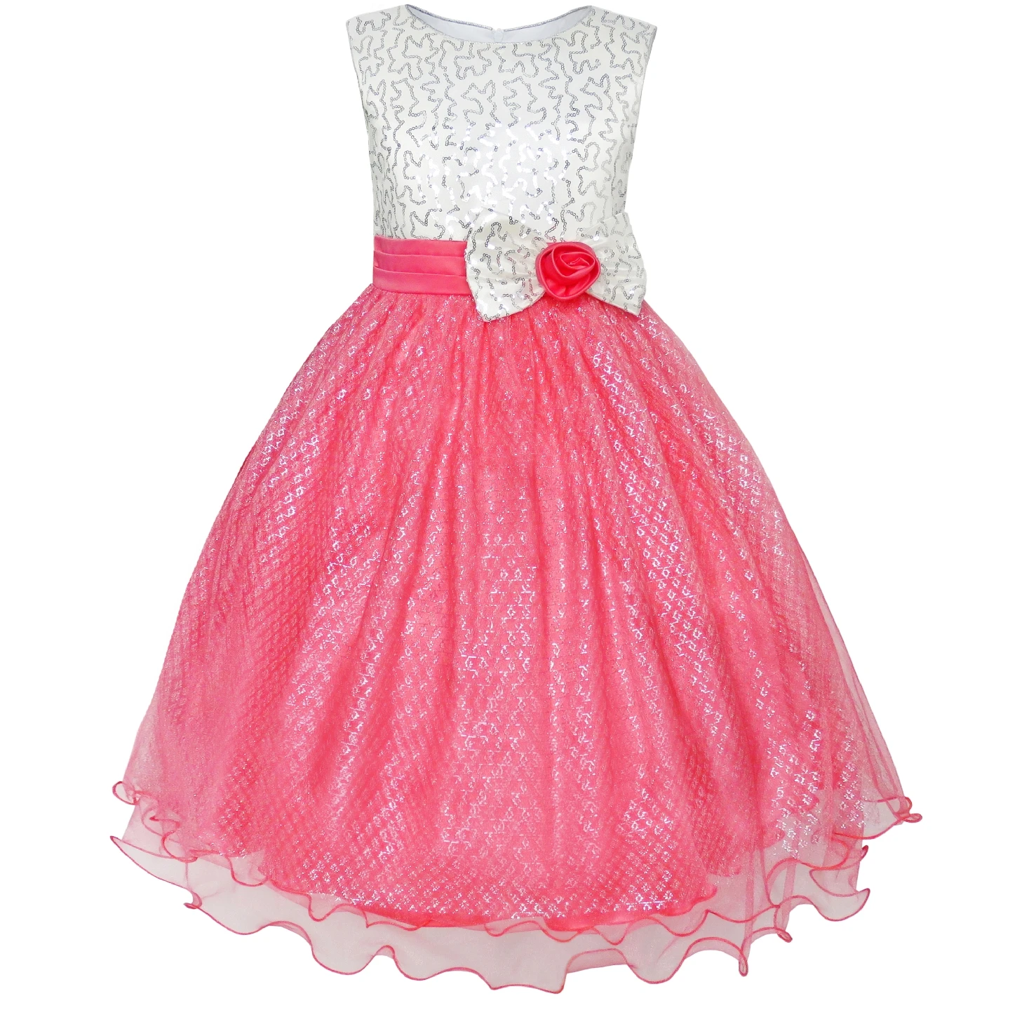 Sunny Fashion платья для девочек платье Цветок Девушка Платье блеск Цехин Свадьба