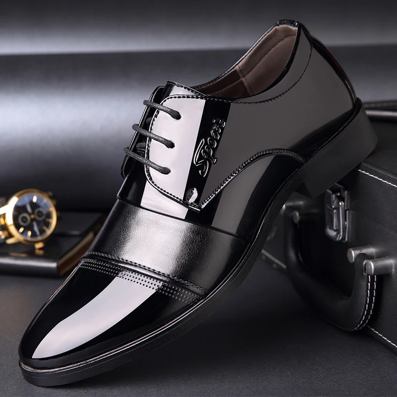 Мужские деловые туфли OSCO на плоской подошве из искусственной кожи с острым