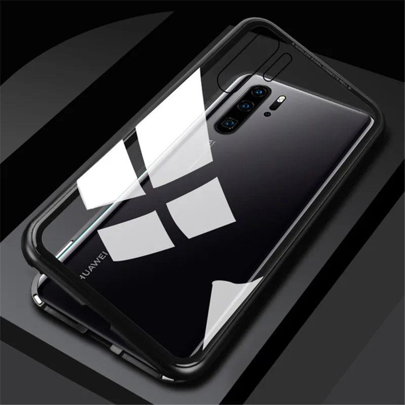 Магнитный чехол из закаленного стекла для Huawei P40 P30 P20 Pro Lite Mate 20 Honor 10 8x Nova 4E 3E