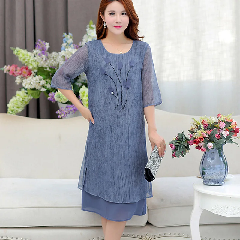 Женское винтажное платье большого размера 5XL с бриллиантами шифоновое