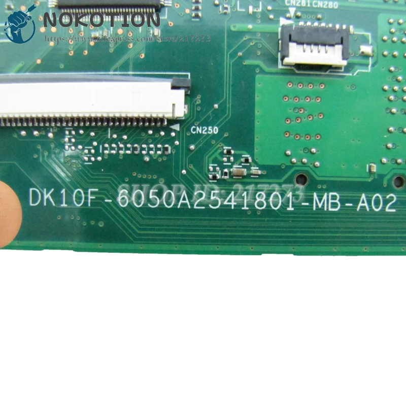 Материнская плата NOKOTION для ноутбука Toshiba Satellite C855 L850 L855 SJTNV HM70 DK10F-6050A2541801-MB-A02 1310A2541805