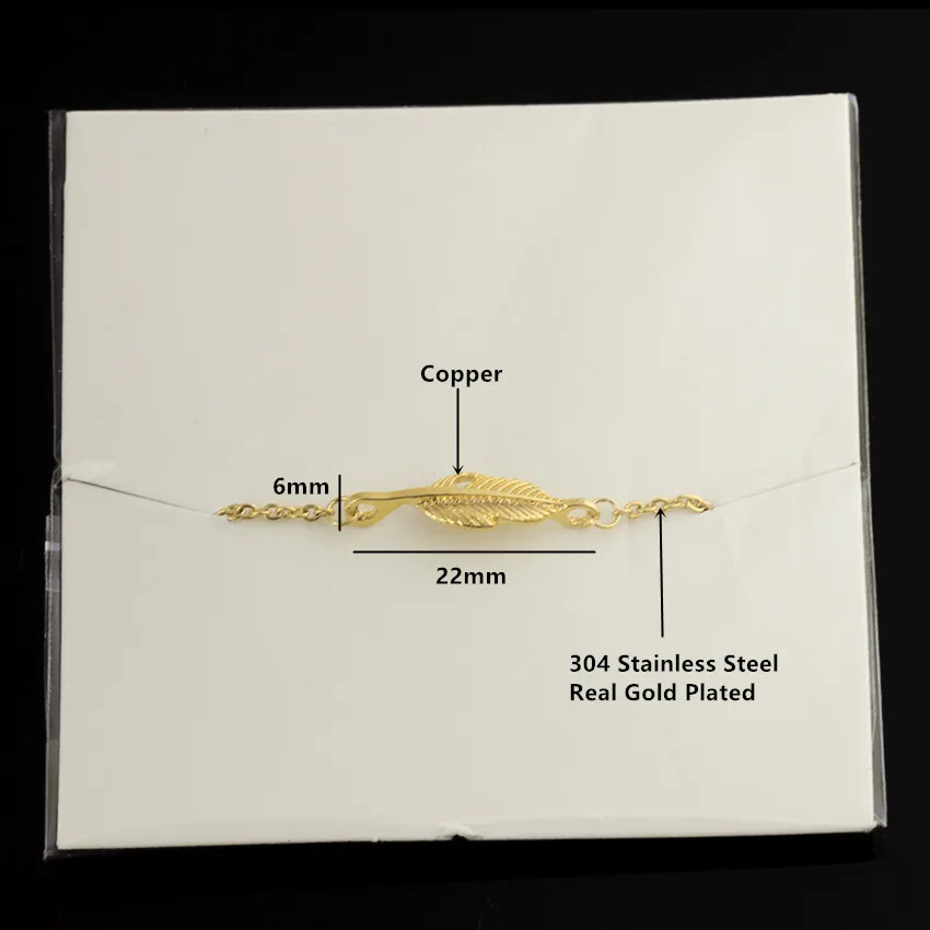 Великолепная сказка Boho Перо браслет Best друзья подарок серебряные браслеты Медь