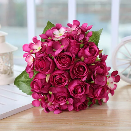 Rose Red Lovegrace Свадебный букет красные розы Цветочные Свадебные букеты белые цветы искусственные подружки невесты свадебные украшения для дома цветы - Цвет: Rose Red