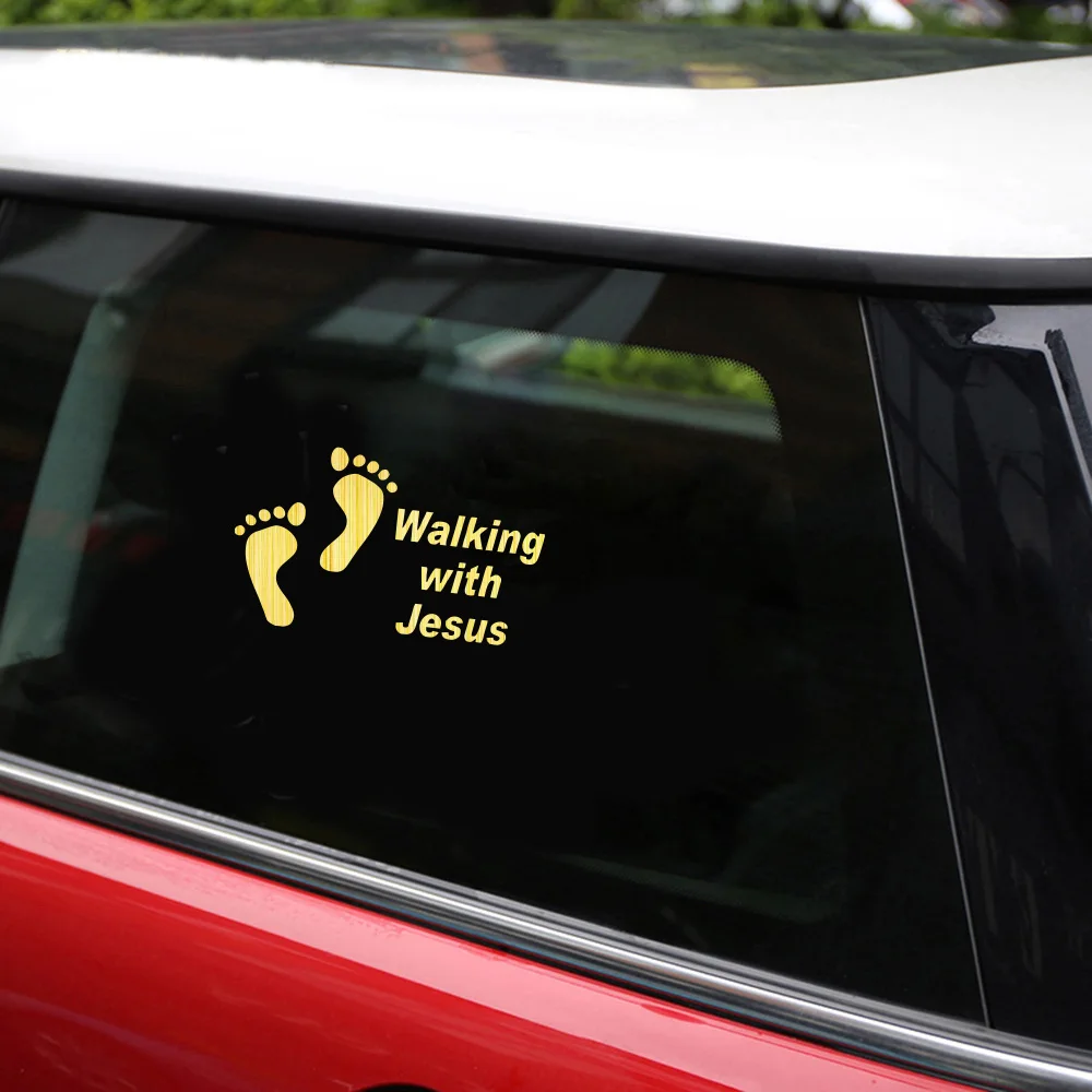 Rylybons Walking With Jesus забавная наклейка для автомобилей персональный дизайн