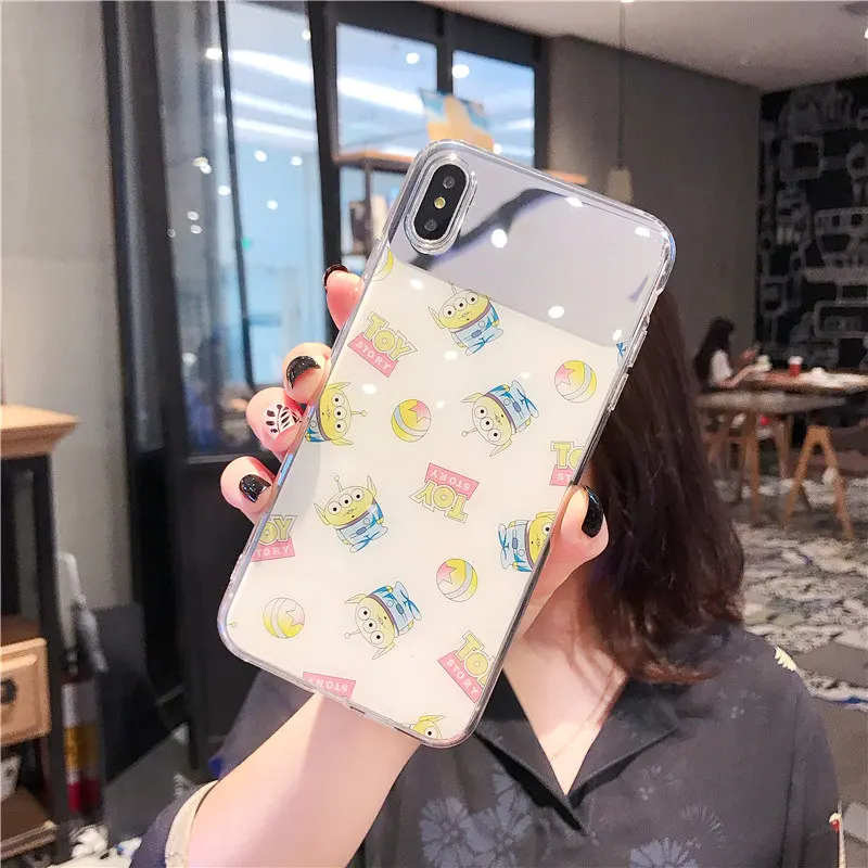 Роскошный мультяшное зеркало с узором чехол для iPhone XS Max XR Чехлы 6 S 7 8 Plus X