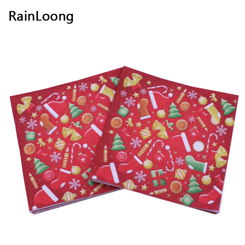 [RainLoong] Рождественские бумажные салфетки носовые платки в категории для