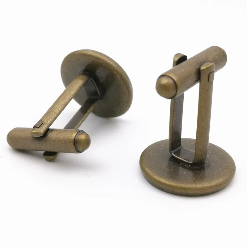 Fit 12/14/16/18/20 mm Round French Cufflinks Blank Settings Antique bronze Copper Base DIY Jewelry Accessories | Украшения и