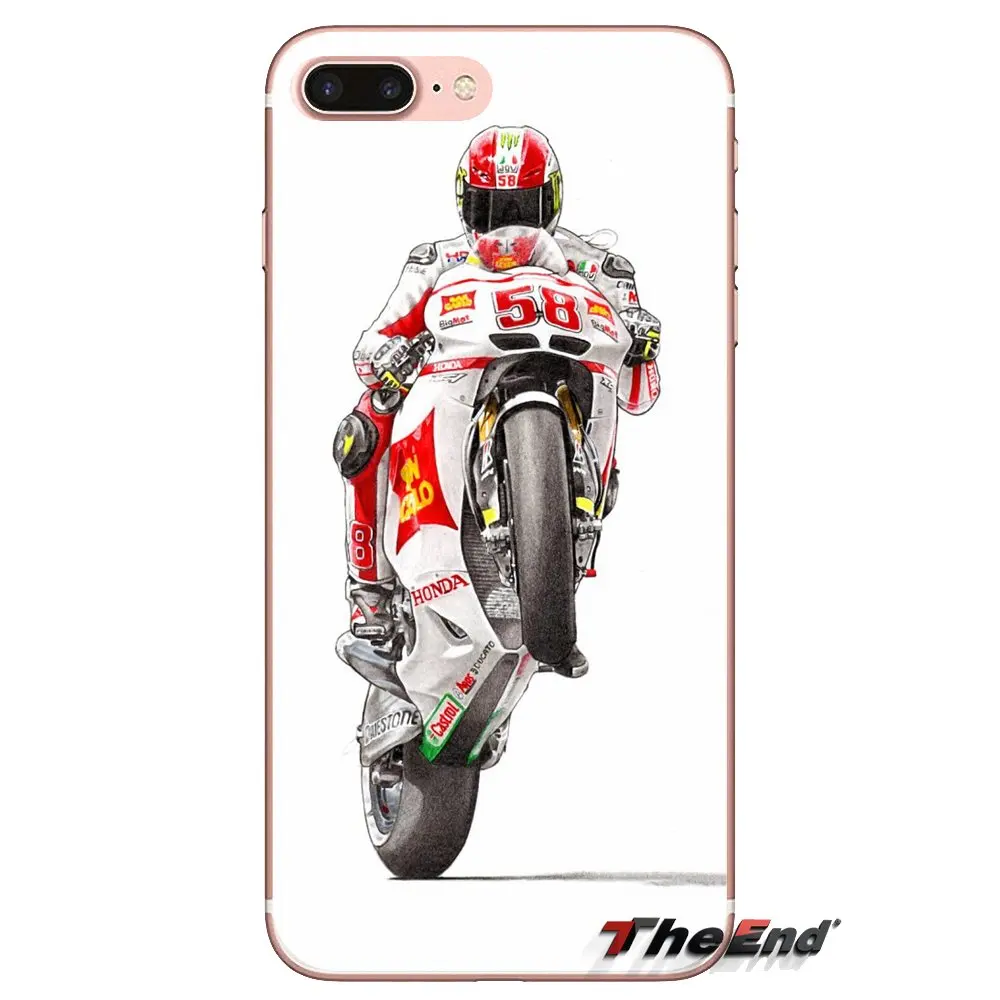 Mobile Phone Case Cover marco simoncelli 58 logo Print For Samsung Galaxy S3 S4 S5 Mini S6 S7 Edge S8 S9 S10 Plus Note 3 4 5 8 9 |
