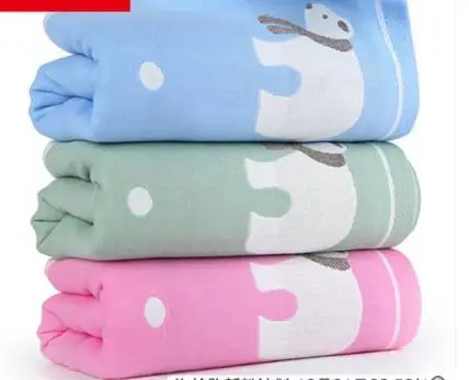 

140x70cm cartoon large water absorption cotton bath towel cotton gauze adult big towel kids