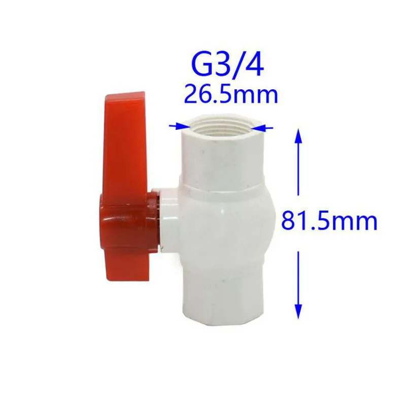 G3I4 Шаровой клапан из ПВХ dn15 dn25 клапан управления потоком воды dn20 " 1/2" 3/4 дюймов соединитель водопровода 1 шт - Цвет: G3I4