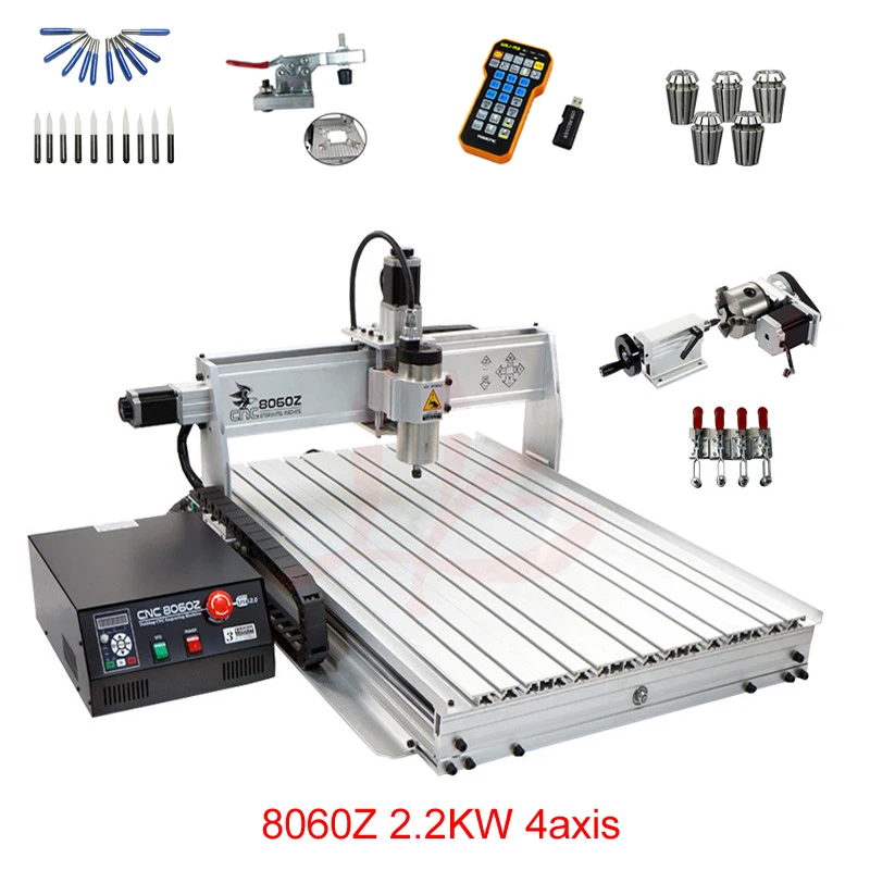 LY 8060Z USB 4 оси 2.2квт с пультом дистанционного управления mach3 мини CNC фрезерный