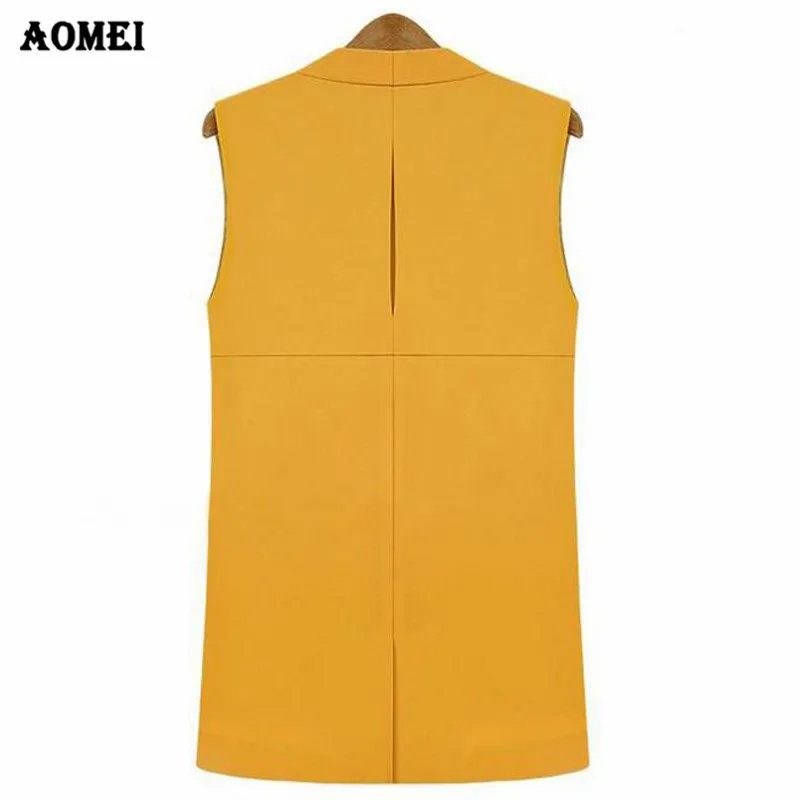 Женский Осенний жилет Женская Офисная Рабочая одежда длинное пальто Двубортный