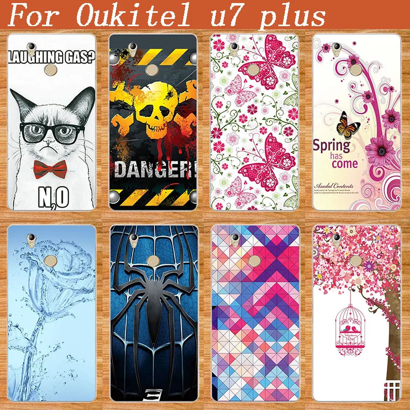 Модный DIY цветной чехол с цветами для Oukitel U7 Plus мягкая задняя крышка из ТПУ