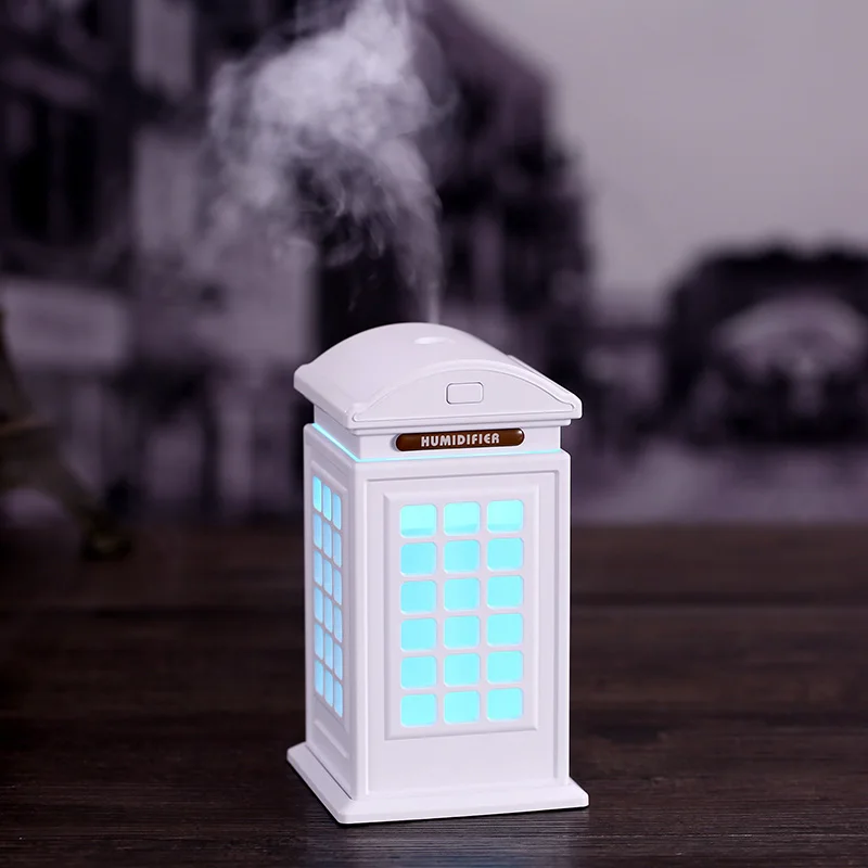 USB Telephone Booth Humidifier LED Night Light Ultrasonic Air Humidifiers Mist Maker Diffuser 300ml Mini Household Purifier | Бытовая