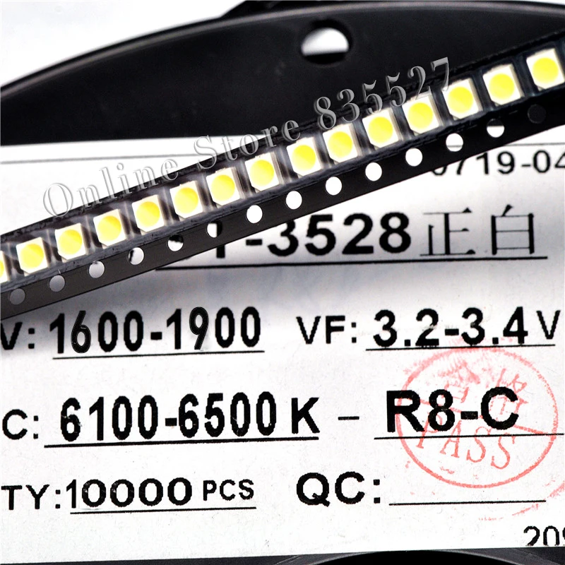 10000 шт 1210 3528 SMD LED яркий холодный белый/теплый белый/натуральный