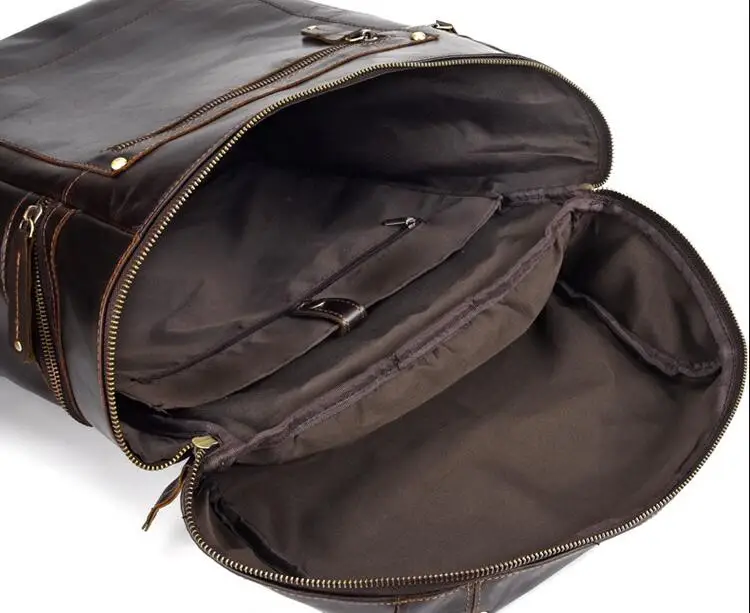 

Wax leather large backpack outdoor casual bag for men high quality