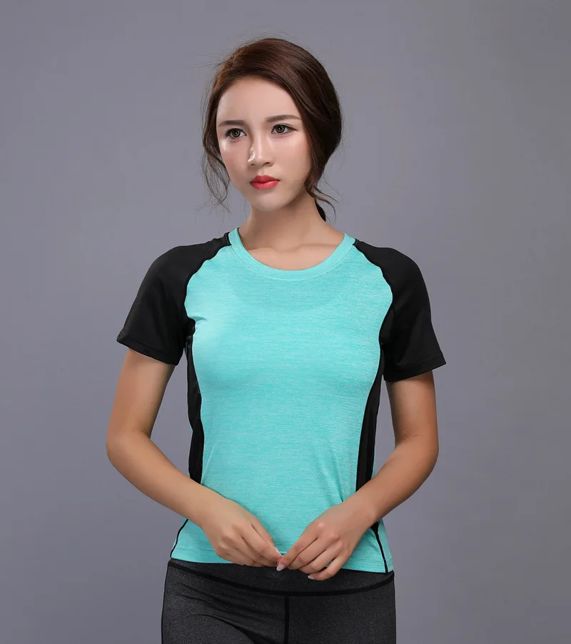 Hot Sale Yoga Top Gym Compression Women Sport T-shirts Dry Quick Running Short Sleeve Fitness Women's Clothes Tees Tops | Спорт и