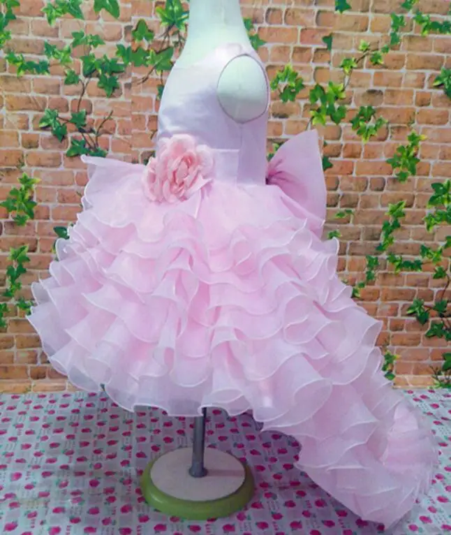 Платье с цветочным узором для девочек наивысшего качества красное платье со