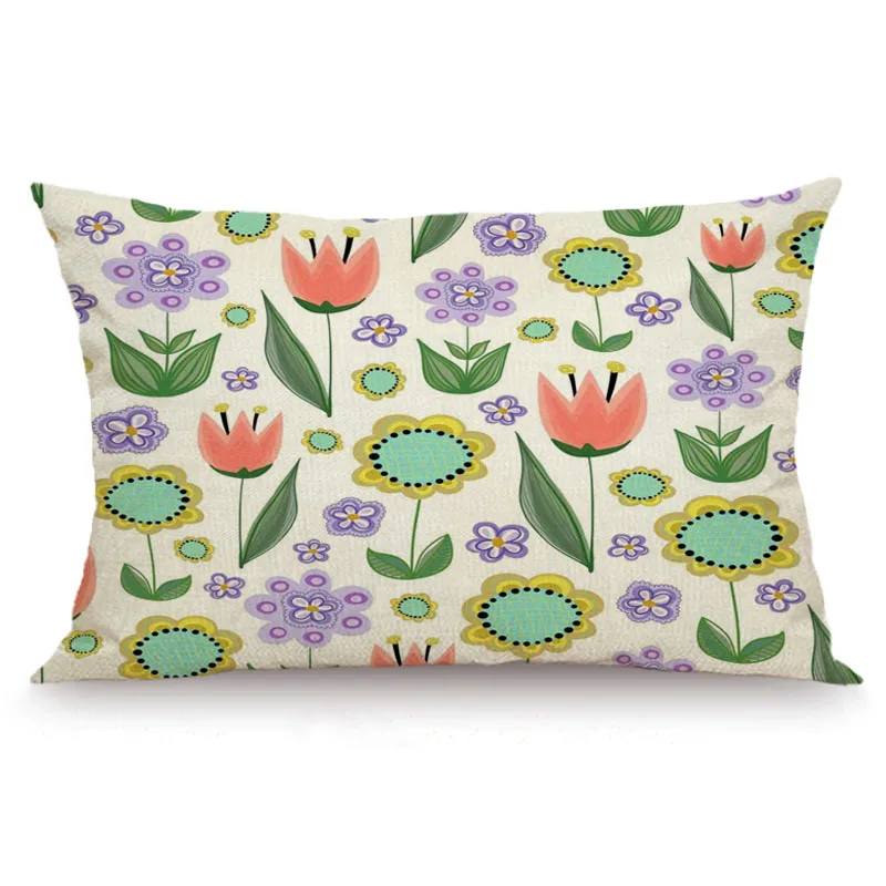 XUNYU 30X50cm/40x60cm Cushion Cover Cartoon Flower Pillow Cases Decorative Throw for Sofa Bedroom JX029 | Дом и сад