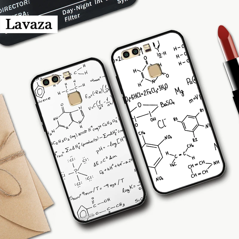 chemistry scribbles Silicone Case for Huawei P8 Lite 2015 2017 P9 2016 Mimi P10 P20 Pro P Smart Z 2019 P30 | Мобильные телефоны и