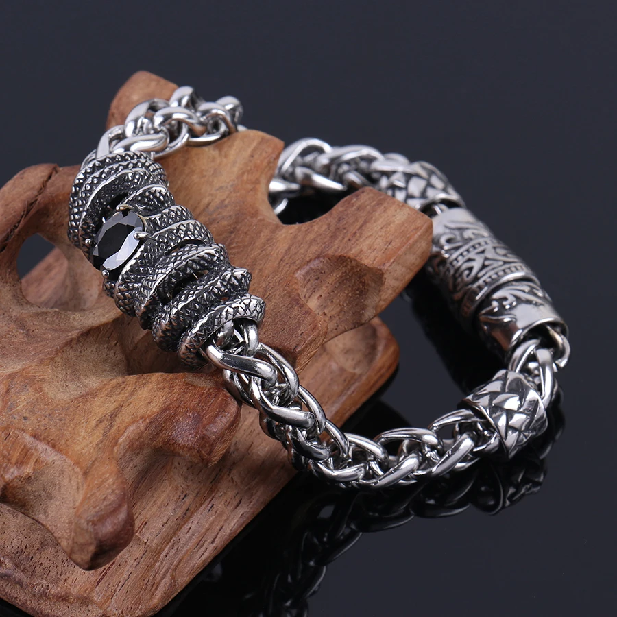 С дрелью 316L нержавеющая сталь браслет машинное вязание полированная цепочка